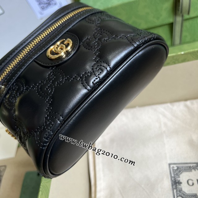 gucci專櫃新款絎縫皮革化妝包鏈條肩背女包 古馳GG Matelassé迷你手提包 jcp1917